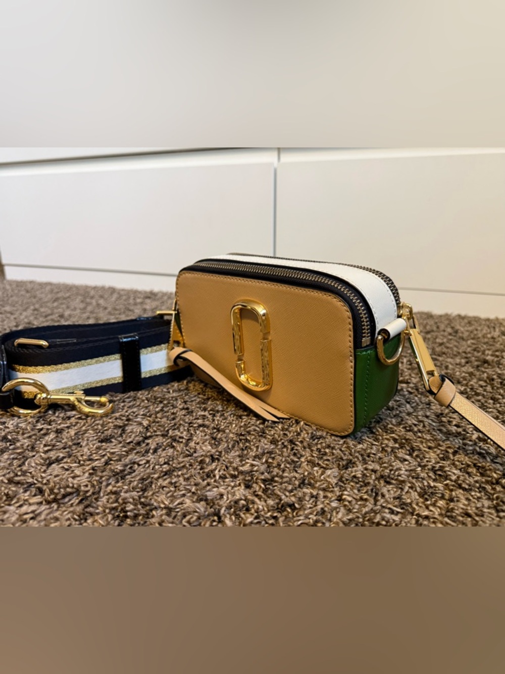 Marc Jacob’s Snapshot Colorblock Crossbody Camera Bag with Gold Hardware